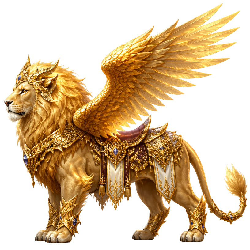 Leão Alado Dourado
